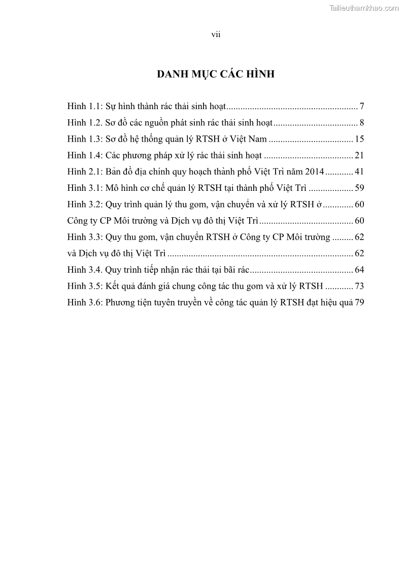 Luận văn thạc sĩ khoa học lâm nghiệp Giải pháp nâng cao chất lượng quản lý rác thải sinh hoạt tại Công ty cổ phần Môi trường và Dịch vụ đô thị Việt Trì - 1 Trang 7