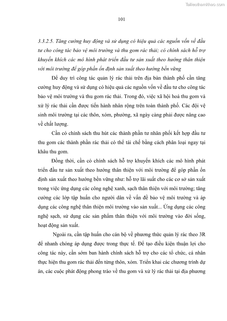 Luận văn thạc sĩ khoa học lâm nghiệp Giải pháp nâng cao chất lượng quản lý rác thải sinh hoạt tại Công ty cổ phần Môi trường và Dịch vụ đô thị Việt Trì - 10 Trang 111