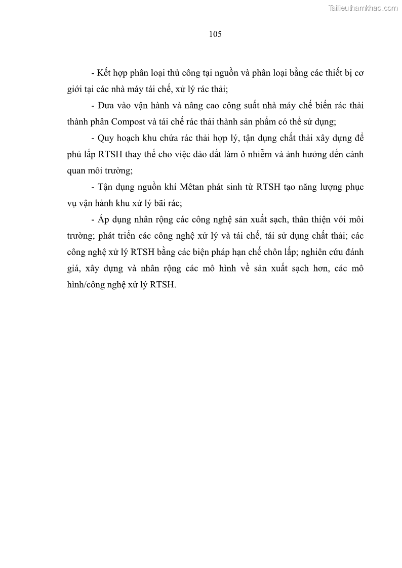 Luận văn thạc sĩ khoa học lâm nghiệp Giải pháp nâng cao chất lượng quản lý rác thải sinh hoạt tại Công ty cổ phần Môi trường và Dịch vụ đô thị Việt Trì - 10 Trang 115