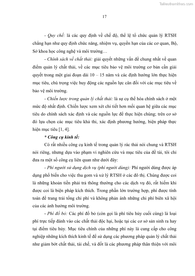 Luận văn thạc sĩ khoa học lâm nghiệp Giải pháp nâng cao chất lượng quản lý rác thải sinh hoạt tại Công ty cổ phần Môi trường và Dịch vụ đô thị Việt Trì - 2 Trang 24