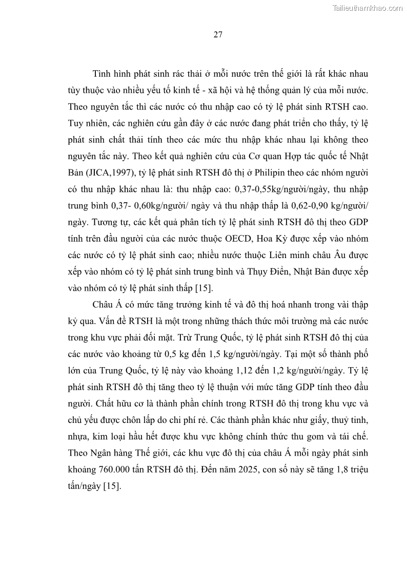 Luận văn thạc sĩ khoa học lâm nghiệp Giải pháp nâng cao chất lượng quản lý rác thải sinh hoạt tại Công ty cổ phần Môi trường và Dịch vụ đô thị Việt Trì - 3 Trang 34