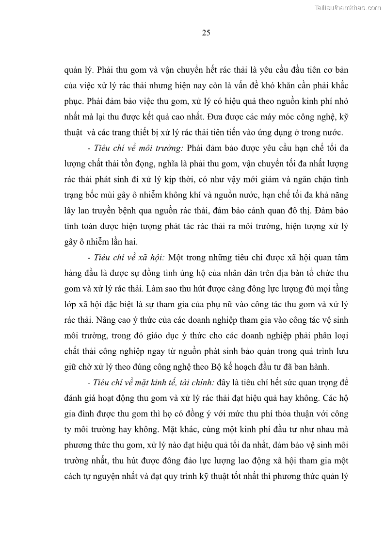 Luận văn thạc sĩ khoa học lâm nghiệp Giải pháp nâng cao chất lượng quản lý rác thải sinh hoạt tại Công ty cổ phần Môi trường và Dịch vụ đô thị Việt Trì - 3 Trang 32