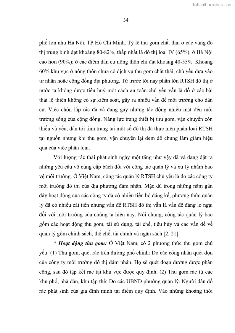 Luận văn thạc sĩ khoa học lâm nghiệp Giải pháp nâng cao chất lượng quản lý rác thải sinh hoạt tại Công ty cổ phần Môi trường và Dịch vụ đô thị Việt Trì - 4 Trang 41