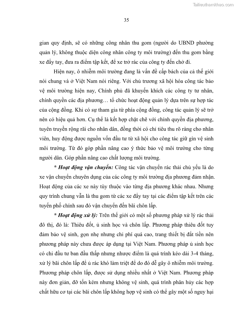Luận văn thạc sĩ khoa học lâm nghiệp Giải pháp nâng cao chất lượng quản lý rác thải sinh hoạt tại Công ty cổ phần Môi trường và Dịch vụ đô thị Việt Trì - 4 Trang 42