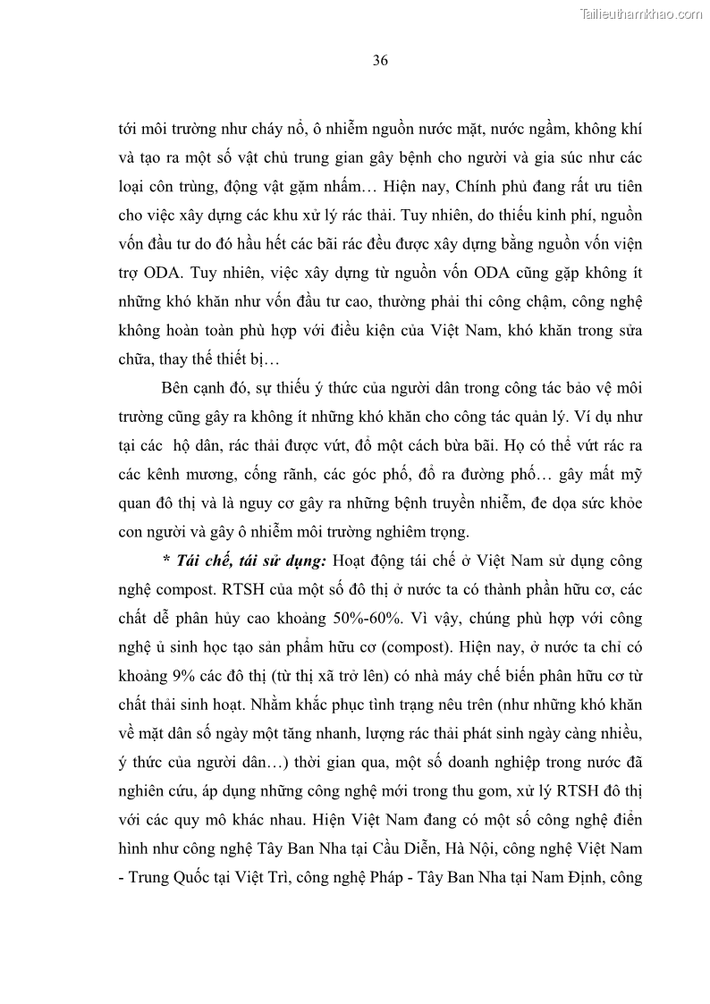 Luận văn thạc sĩ khoa học lâm nghiệp Giải pháp nâng cao chất lượng quản lý rác thải sinh hoạt tại Công ty cổ phần Môi trường và Dịch vụ đô thị Việt Trì - 4 Trang 43