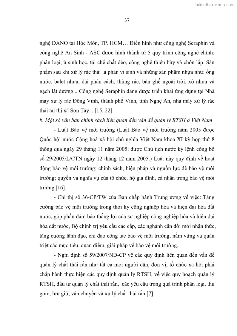 Luận văn thạc sĩ khoa học lâm nghiệp Giải pháp nâng cao chất lượng quản lý rác thải sinh hoạt tại Công ty cổ phần Môi trường và Dịch vụ đô thị Việt Trì - 4 Trang 44