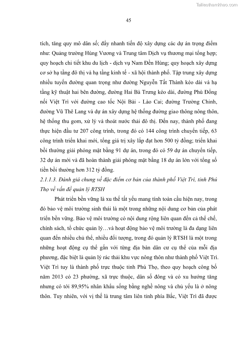 Luận văn thạc sĩ khoa học lâm nghiệp Giải pháp nâng cao chất lượng quản lý rác thải sinh hoạt tại Công ty cổ phần Môi trường và Dịch vụ đô thị Việt Trì - 5 Trang 52