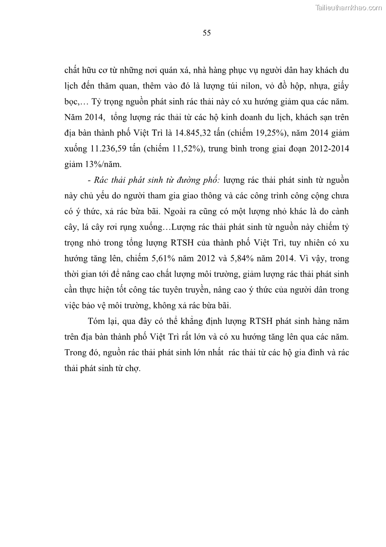 Luận văn thạc sĩ khoa học lâm nghiệp Giải pháp nâng cao chất lượng quản lý rác thải sinh hoạt tại Công ty cổ phần Môi trường và Dịch vụ đô thị Việt Trì - 6 Trang 62
