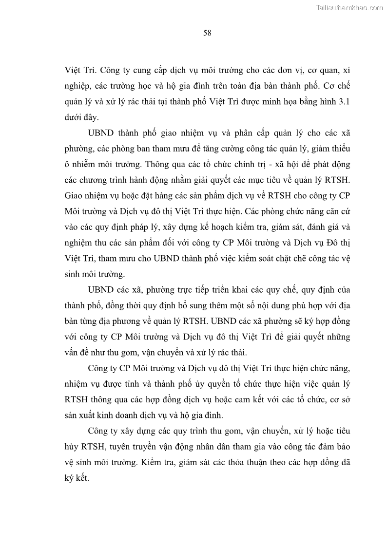 Luận văn thạc sĩ khoa học lâm nghiệp Giải pháp nâng cao chất lượng quản lý rác thải sinh hoạt tại Công ty cổ phần Môi trường và Dịch vụ đô thị Việt Trì - 6 Trang 68