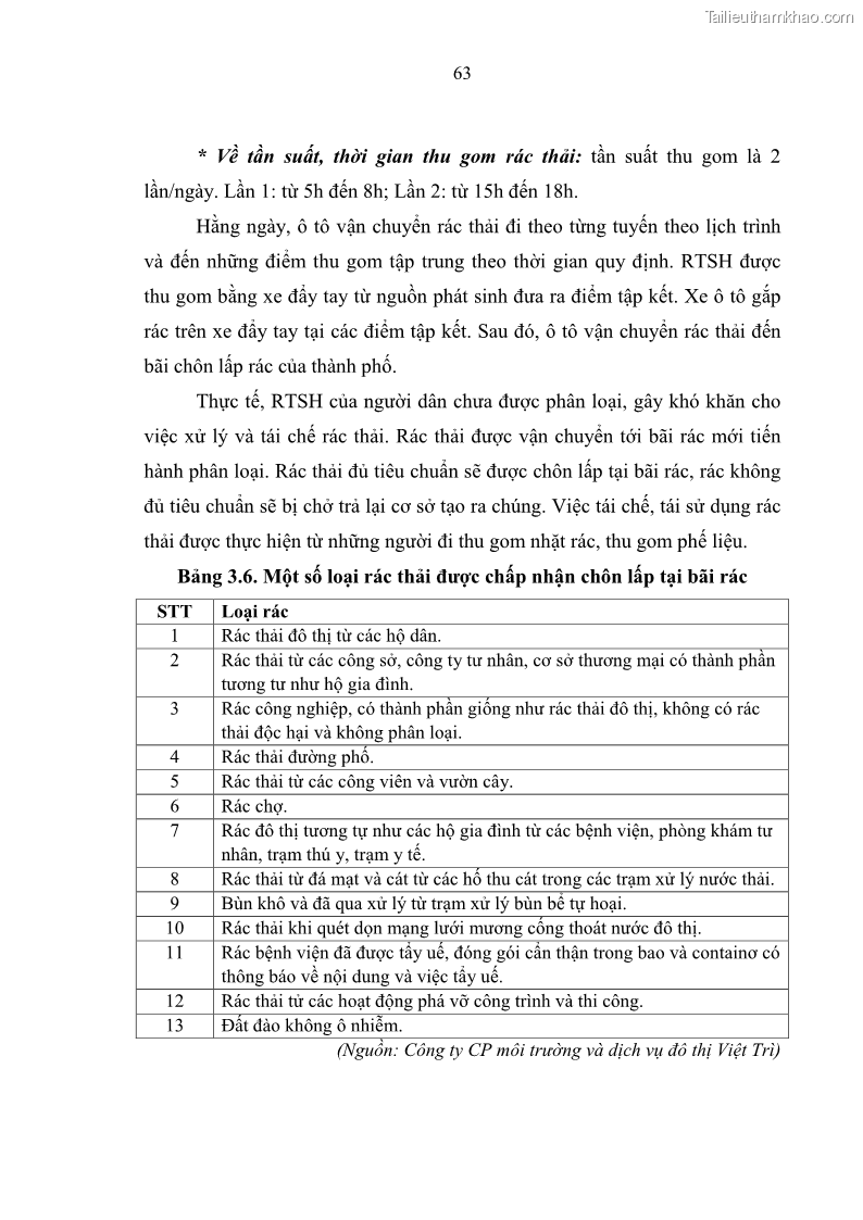 Luận văn thạc sĩ khoa học lâm nghiệp Giải pháp nâng cao chất lượng quản lý rác thải sinh hoạt tại Công ty cổ phần Môi trường và Dịch vụ đô thị Việt Trì - 7 Trang 73