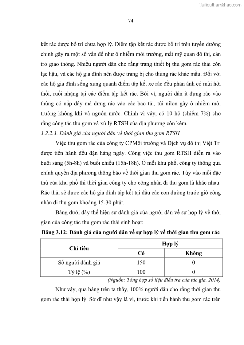 Luận văn thạc sĩ khoa học lâm nghiệp Giải pháp nâng cao chất lượng quản lý rác thải sinh hoạt tại Công ty cổ phần Môi trường và Dịch vụ đô thị Việt Trì - 7 Trang 84