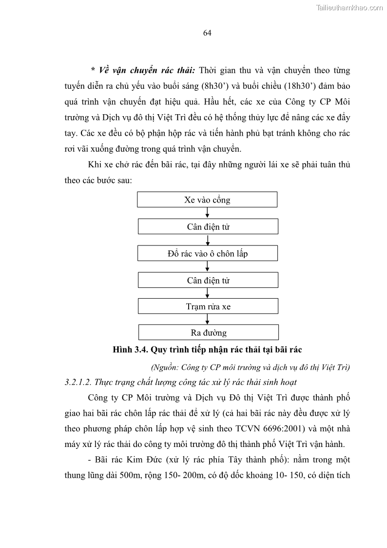 Luận văn thạc sĩ khoa học lâm nghiệp Giải pháp nâng cao chất lượng quản lý rác thải sinh hoạt tại Công ty cổ phần Môi trường và Dịch vụ đô thị Việt Trì - 7 Trang 74