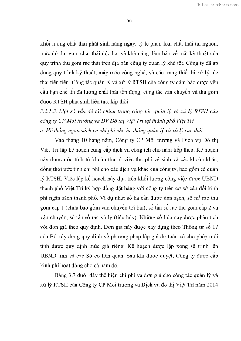 Luận văn thạc sĩ khoa học lâm nghiệp Giải pháp nâng cao chất lượng quản lý rác thải sinh hoạt tại Công ty cổ phần Môi trường và Dịch vụ đô thị Việt Trì - 7 Trang 76