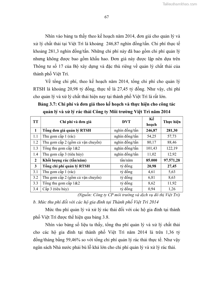 Luận văn thạc sĩ khoa học lâm nghiệp Giải pháp nâng cao chất lượng quản lý rác thải sinh hoạt tại Công ty cổ phần Môi trường và Dịch vụ đô thị Việt Trì - 7 Trang 77
