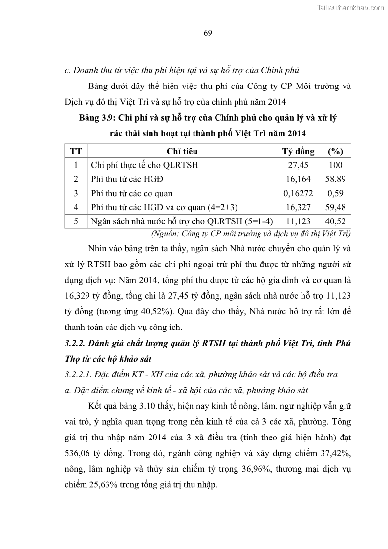 Luận văn thạc sĩ khoa học lâm nghiệp Giải pháp nâng cao chất lượng quản lý rác thải sinh hoạt tại Công ty cổ phần Môi trường và Dịch vụ đô thị Việt Trì - 7 Trang 79