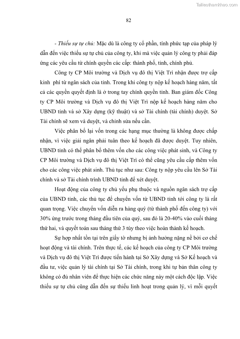 Luận văn thạc sĩ khoa học lâm nghiệp Giải pháp nâng cao chất lượng quản lý rác thải sinh hoạt tại Công ty cổ phần Môi trường và Dịch vụ đô thị Việt Trì - 8 Trang 92
