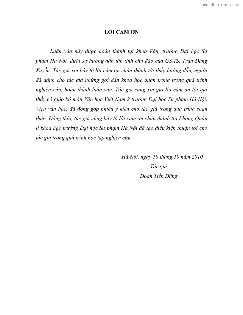 Luận văn thạc sĩ khoa học ngữ văn Không gian và thời gian nghệ thuật trong truyện ngắn Nguyễn Huy Thiệp - 1 Trang 3