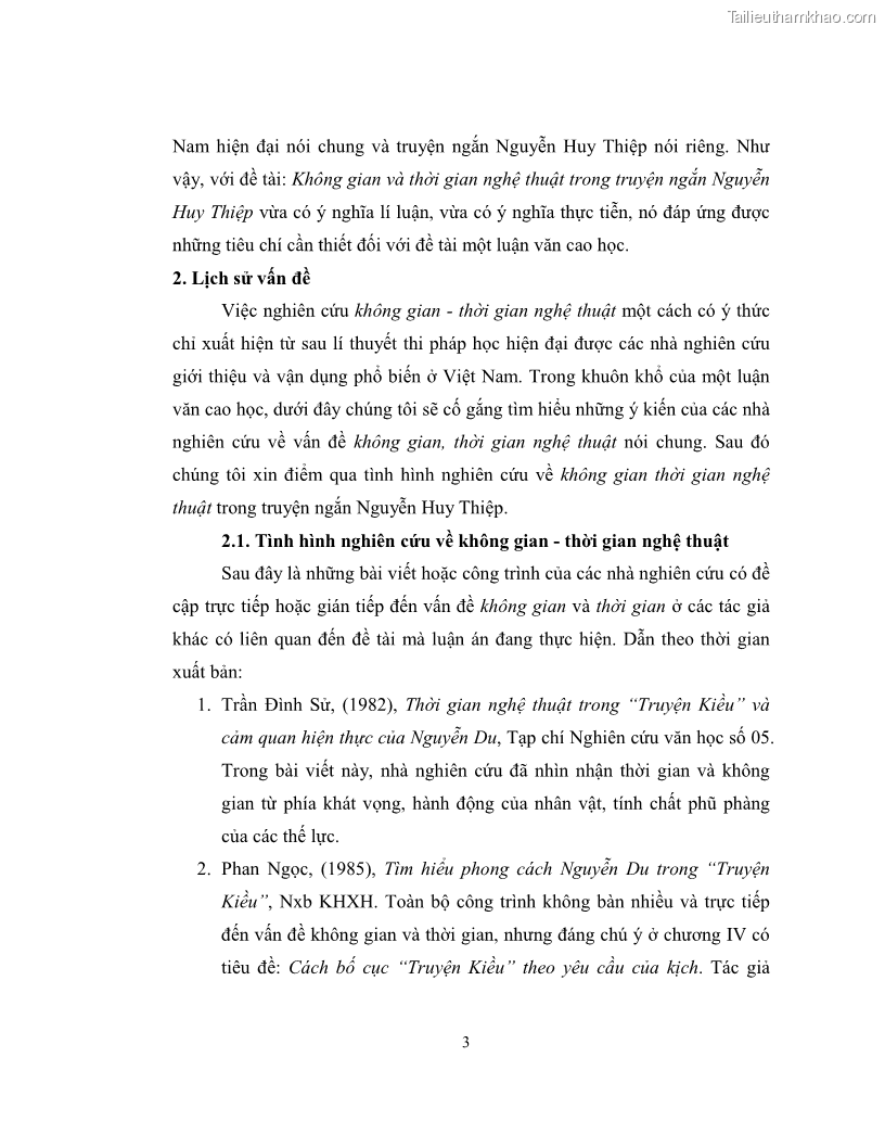 Luận văn thạc sĩ khoa học ngữ văn Không gian và thời gian nghệ thuật trong truyện ngắn Nguyễn Huy Thiệp - 1 Trang 8