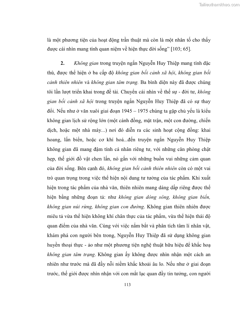 Luận văn thạc sĩ khoa học ngữ văn Không gian và thời gian nghệ thuật trong truyện ngắn Nguyễn Huy Thiệp - 10 Trang 118