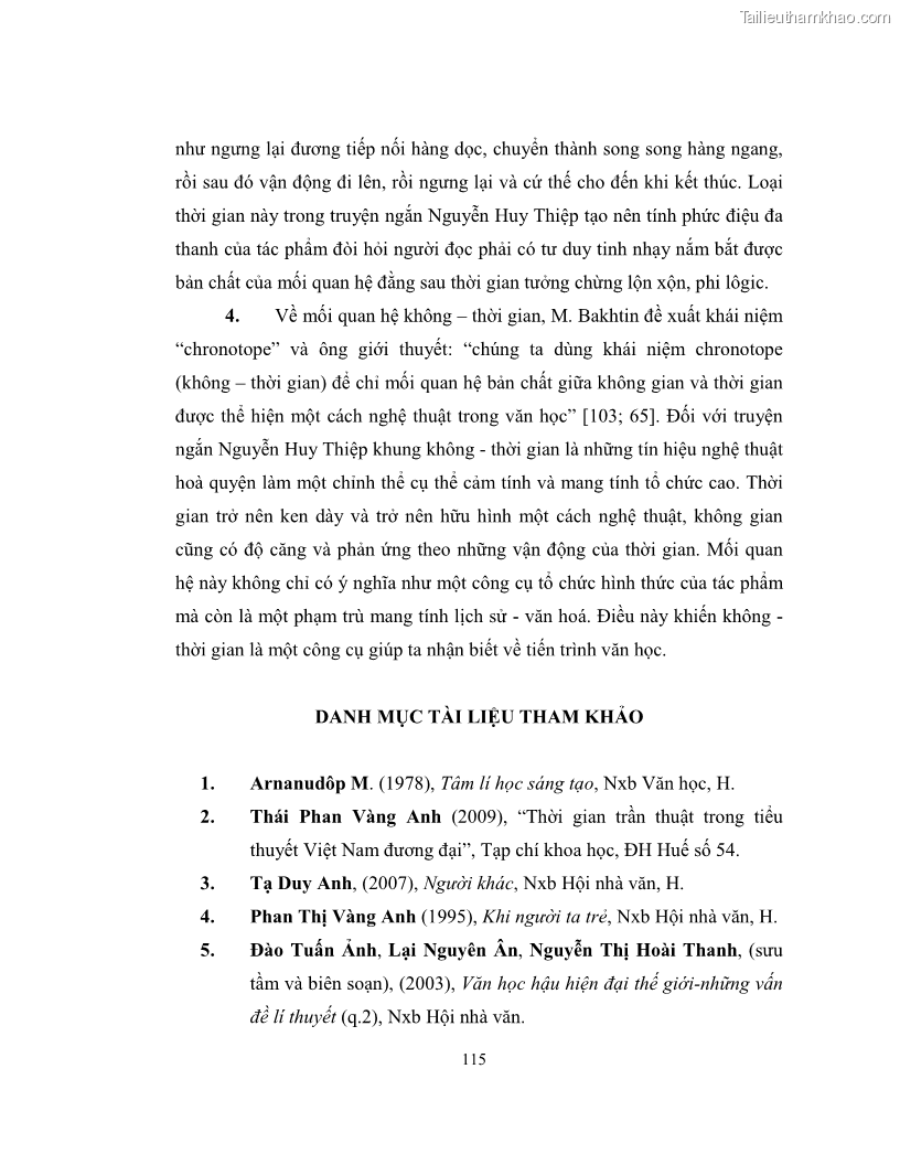 Luận văn thạc sĩ khoa học ngữ văn Không gian và thời gian nghệ thuật trong truyện ngắn Nguyễn Huy Thiệp - 10 Trang 120