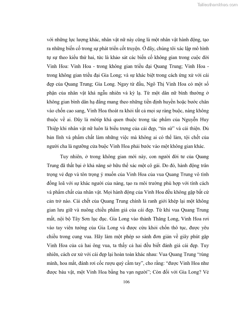 Luận văn thạc sĩ khoa học ngữ văn Không gian và thời gian nghệ thuật trong truyện ngắn Nguyễn Huy Thiệp - 10 Trang 111