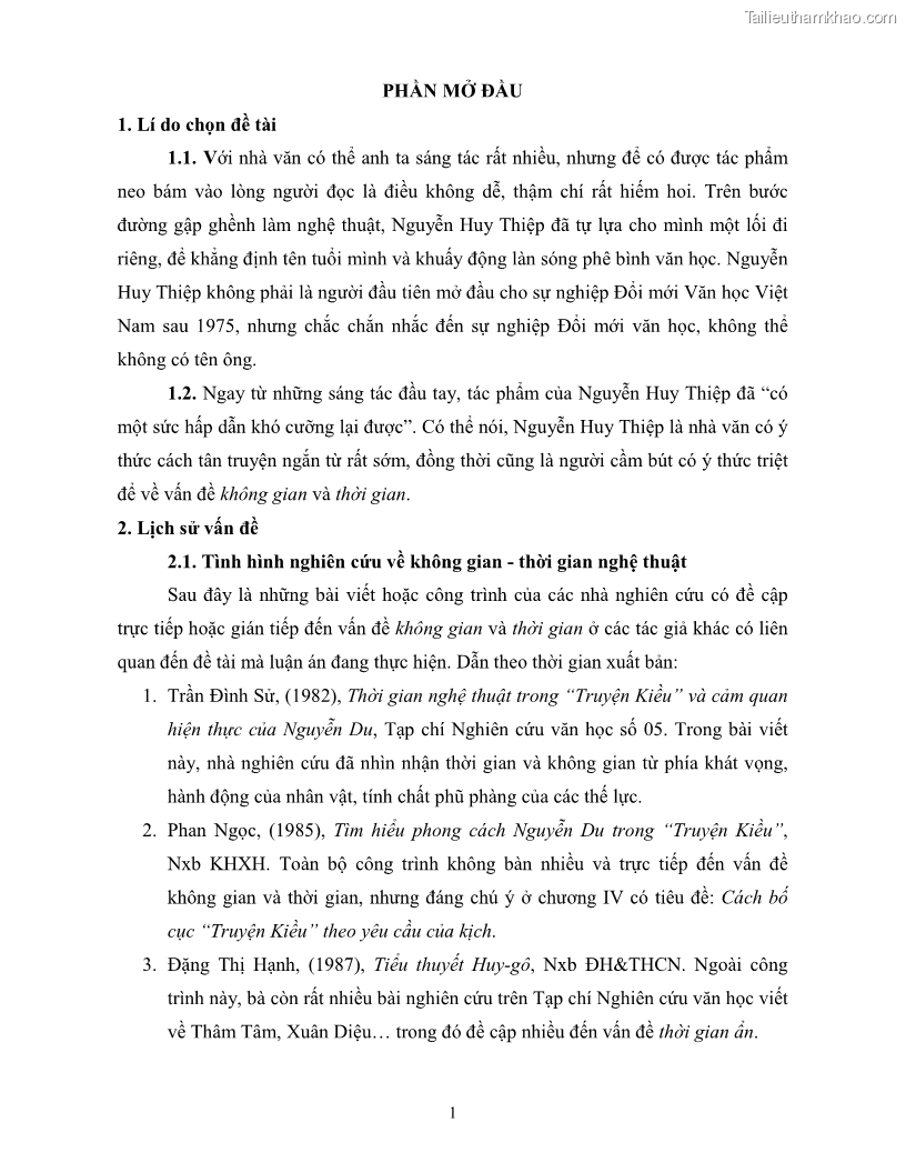 Luận văn thạc sĩ khoa học ngữ văn Không gian và thời gian nghệ thuật trong truyện ngắn Nguyễn Huy Thiệp - 11 Trang 130