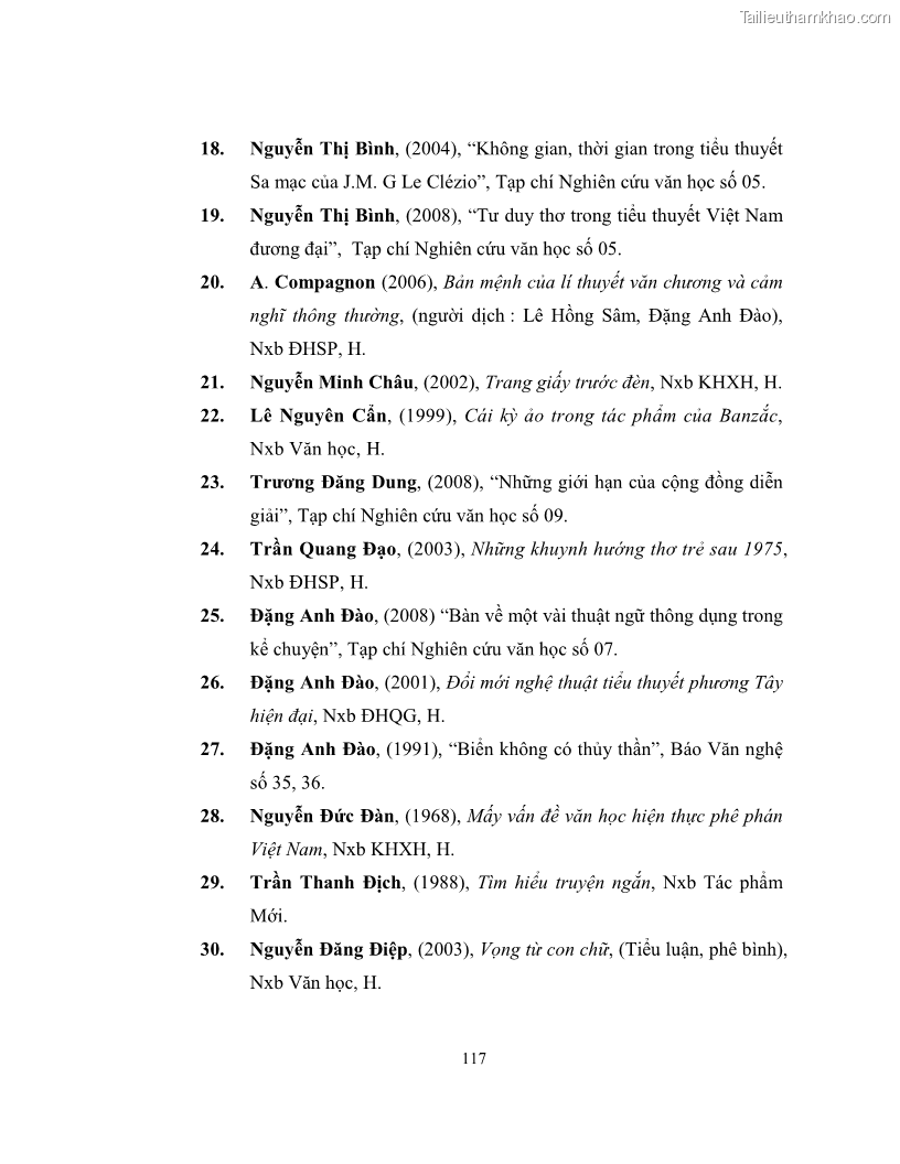 Luận văn thạc sĩ khoa học ngữ văn Không gian và thời gian nghệ thuật trong truyện ngắn Nguyễn Huy Thiệp - 11 Trang 122