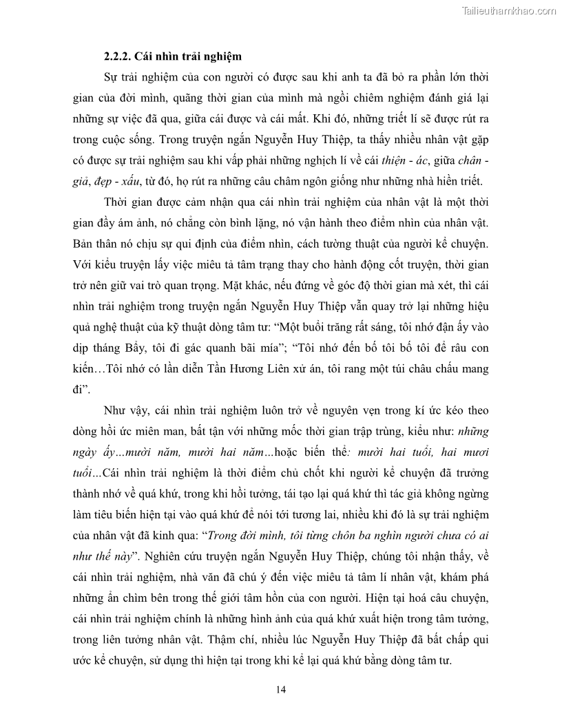 Luận văn thạc sĩ khoa học ngữ văn Không gian và thời gian nghệ thuật trong truyện ngắn Nguyễn Huy Thiệp - 12 Trang 143