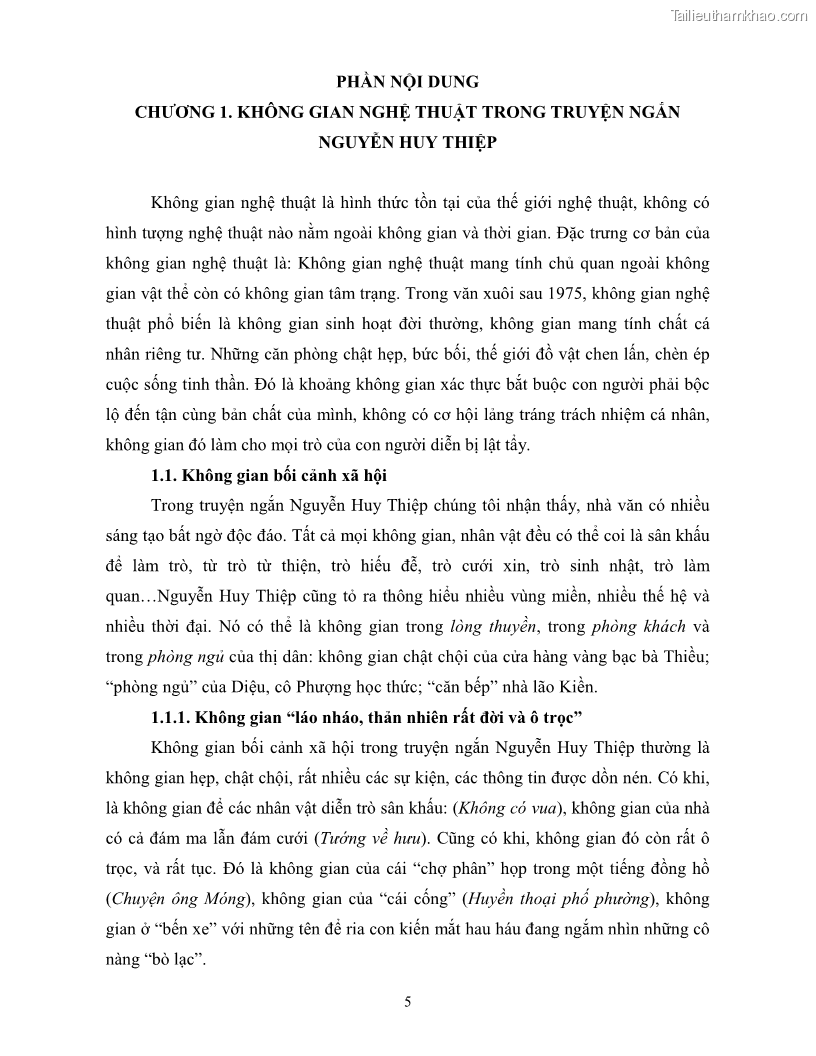 Luận văn thạc sĩ khoa học ngữ văn Không gian và thời gian nghệ thuật trong truyện ngắn Nguyễn Huy Thiệp - 12 Trang 134