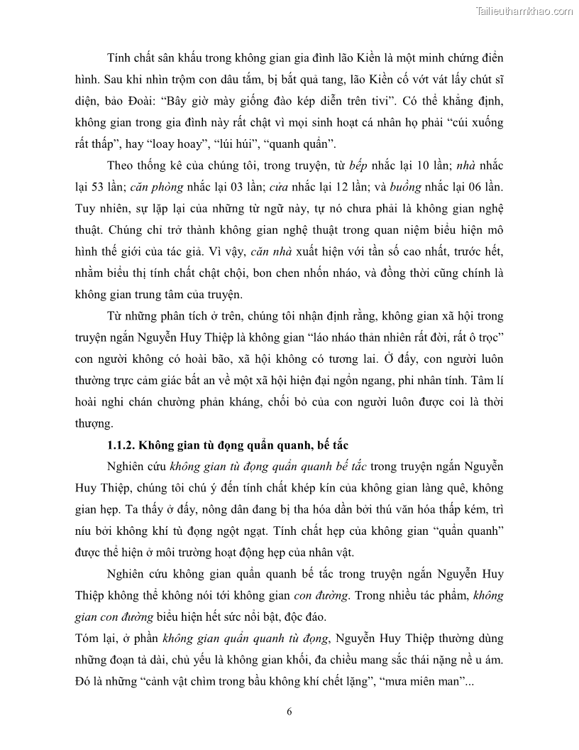 Luận văn thạc sĩ khoa học ngữ văn Không gian và thời gian nghệ thuật trong truyện ngắn Nguyễn Huy Thiệp - 12 Trang 135