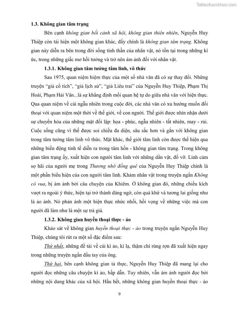 Luận văn thạc sĩ khoa học ngữ văn Không gian và thời gian nghệ thuật trong truyện ngắn Nguyễn Huy Thiệp - 12 Trang 138