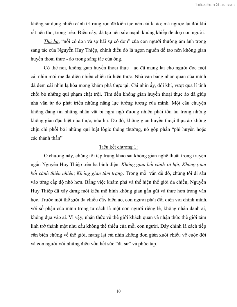 Luận văn thạc sĩ khoa học ngữ văn Không gian và thời gian nghệ thuật trong truyện ngắn Nguyễn Huy Thiệp - 12 Trang 139