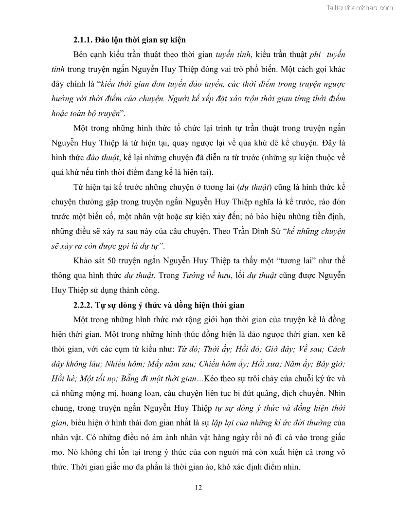 Luận văn thạc sĩ khoa học ngữ văn Không gian và thời gian nghệ thuật trong truyện ngắn Nguyễn Huy Thiệp - 12 Trang 141