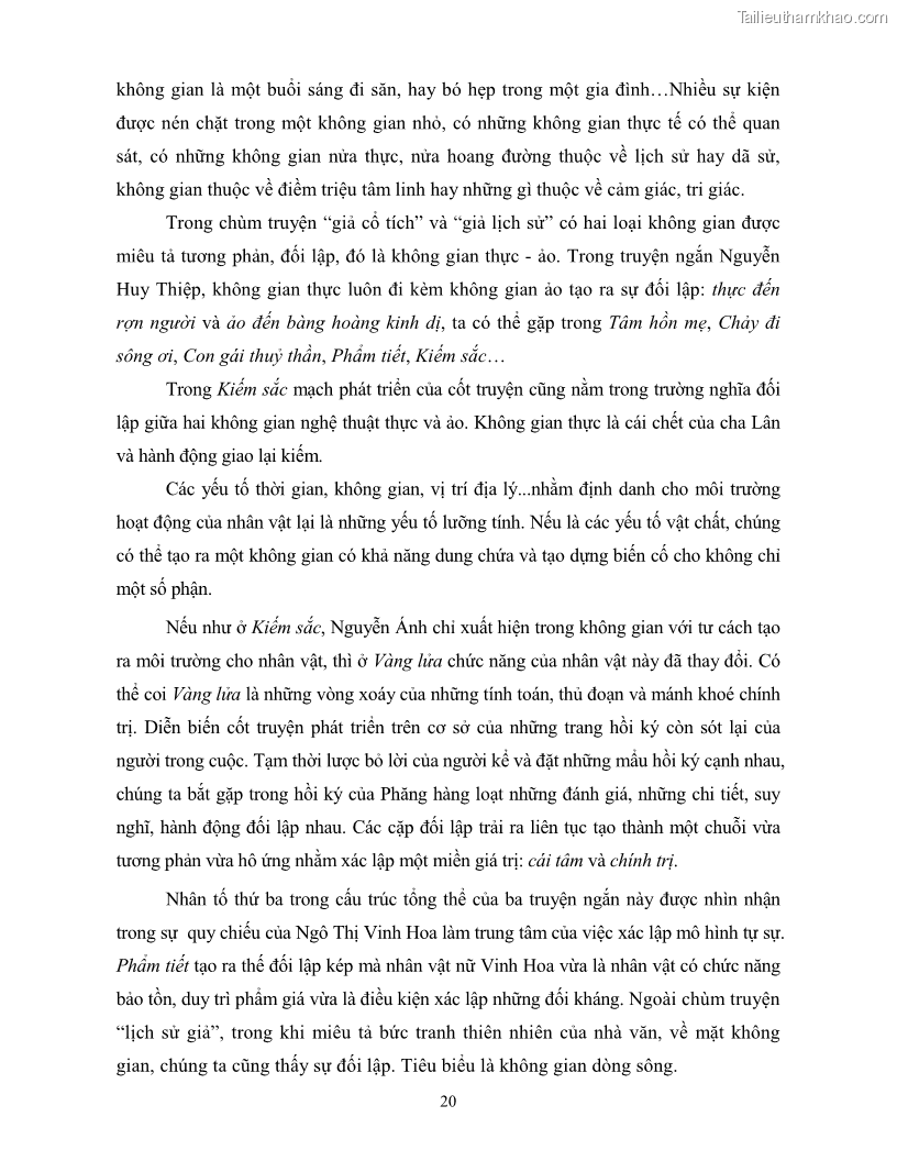 Luận văn thạc sĩ khoa học ngữ văn Không gian và thời gian nghệ thuật trong truyện ngắn Nguyễn Huy Thiệp - 13 Trang 149