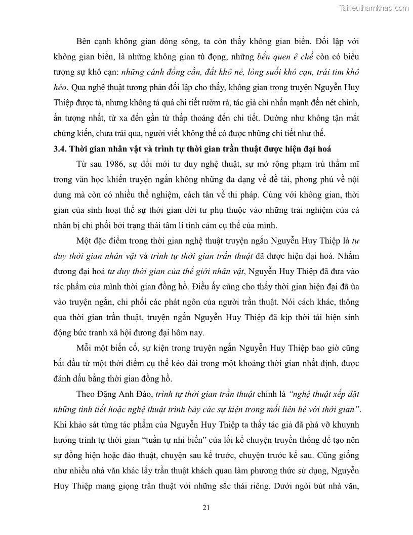 Luận văn thạc sĩ khoa học ngữ văn Không gian và thời gian nghệ thuật trong truyện ngắn Nguyễn Huy Thiệp - 13 Trang 150