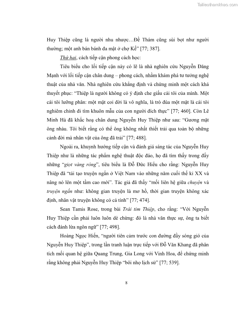 Luận văn thạc sĩ khoa học ngữ văn Không gian và thời gian nghệ thuật trong truyện ngắn Nguyễn Huy Thiệp - 2 Trang 13