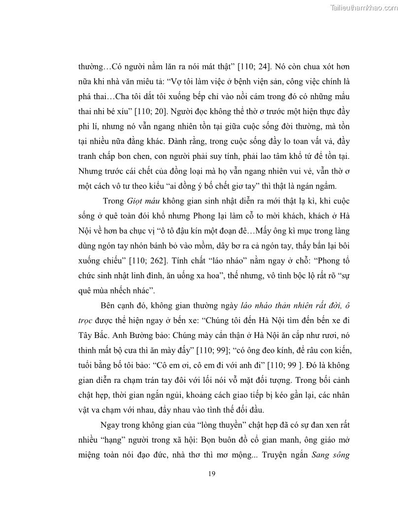 Luận văn thạc sĩ khoa học ngữ văn Không gian và thời gian nghệ thuật trong truyện ngắn Nguyễn Huy Thiệp - 2 Trang 24