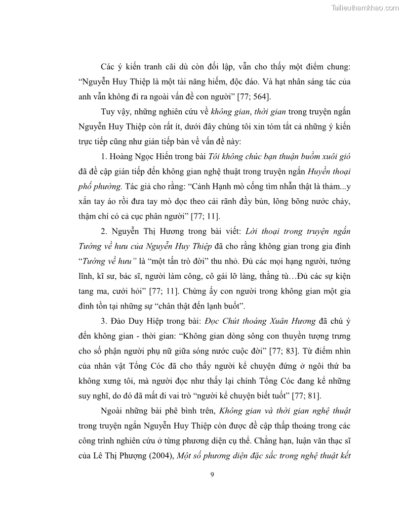 Luận văn thạc sĩ khoa học ngữ văn Không gian và thời gian nghệ thuật trong truyện ngắn Nguyễn Huy Thiệp - 2 Trang 14