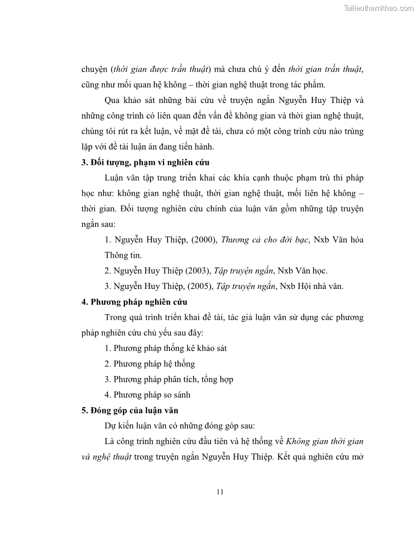 Luận văn thạc sĩ khoa học ngữ văn Không gian và thời gian nghệ thuật trong truyện ngắn Nguyễn Huy Thiệp - 2 Trang 16
