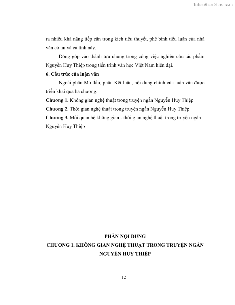Luận văn thạc sĩ khoa học ngữ văn Không gian và thời gian nghệ thuật trong truyện ngắn Nguyễn Huy Thiệp - 2 Trang 17