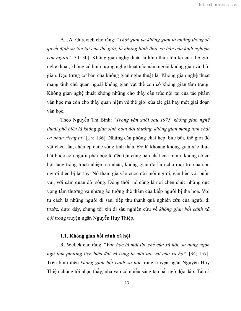 Luận văn thạc sĩ khoa học ngữ văn Không gian và thời gian nghệ thuật trong truyện ngắn Nguyễn Huy Thiệp - 2 Trang 18