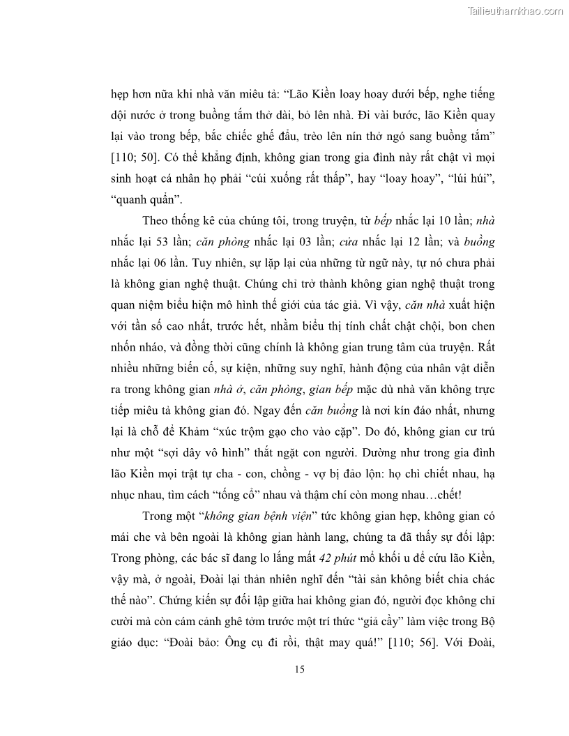 Luận văn thạc sĩ khoa học ngữ văn Không gian và thời gian nghệ thuật trong truyện ngắn Nguyễn Huy Thiệp - 2 Trang 20