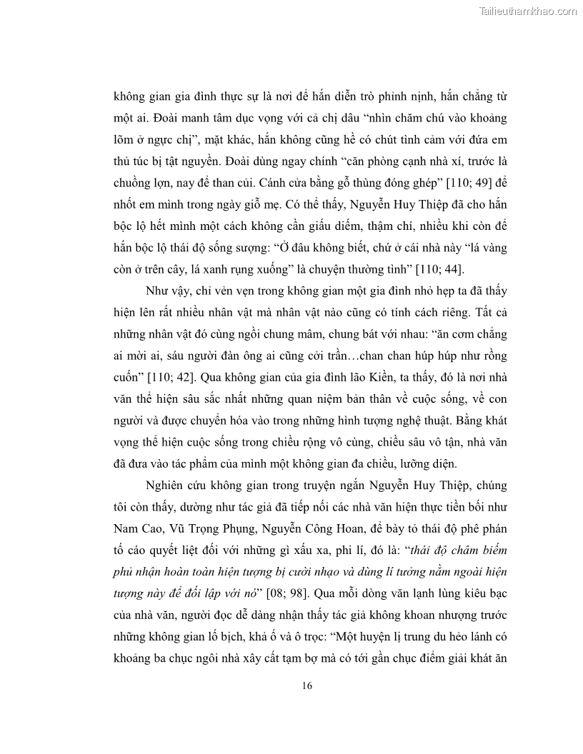 Luận văn thạc sĩ khoa học ngữ văn Không gian và thời gian nghệ thuật trong truyện ngắn Nguyễn Huy Thiệp - 2 Trang 21