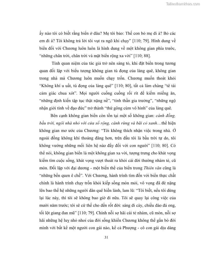 Luận văn thạc sĩ khoa học ngữ văn Không gian và thời gian nghệ thuật trong truyện ngắn Nguyễn Huy Thiệp - 3 Trang 36