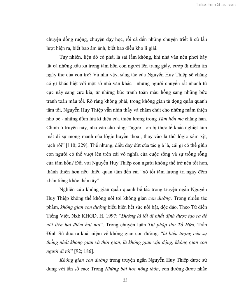Luận văn thạc sĩ khoa học ngữ văn Không gian và thời gian nghệ thuật trong truyện ngắn Nguyễn Huy Thiệp - 3 Trang 28