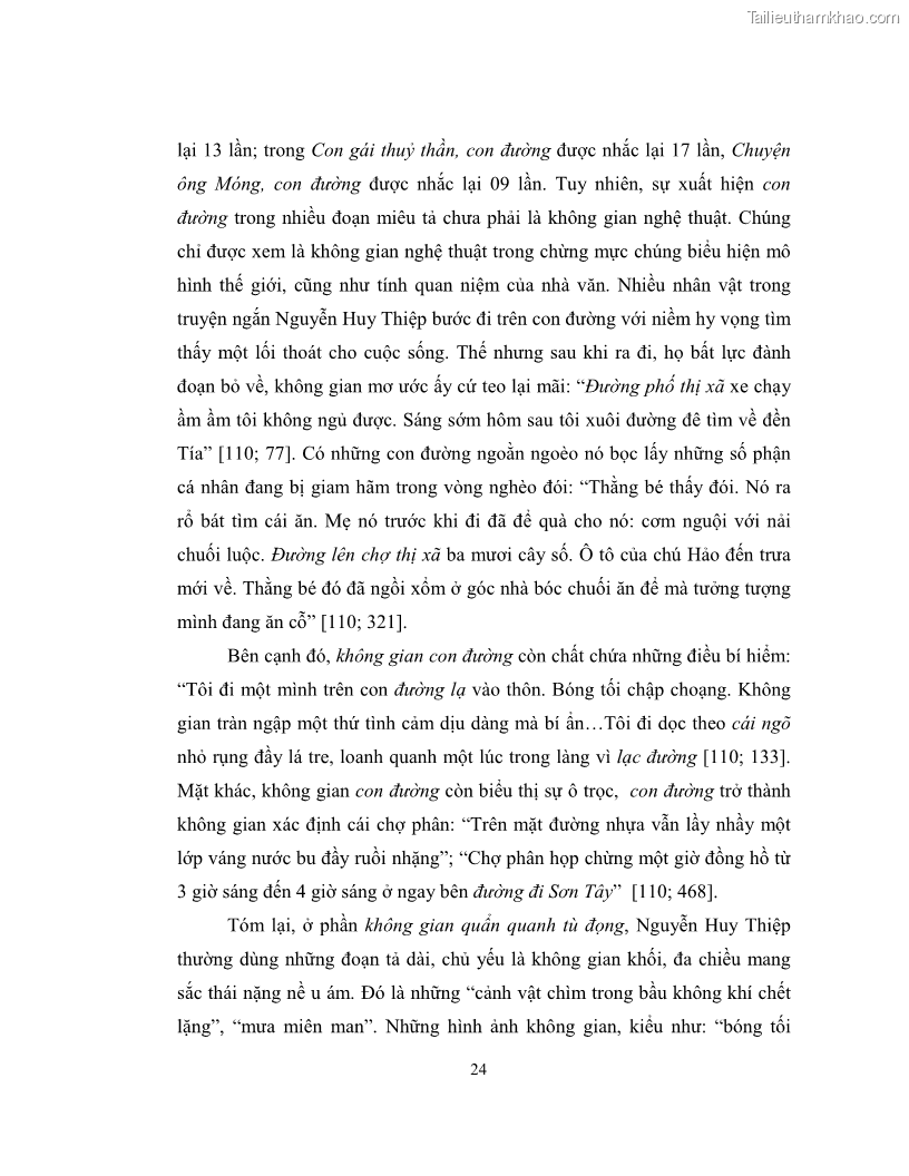 Luận văn thạc sĩ khoa học ngữ văn Không gian và thời gian nghệ thuật trong truyện ngắn Nguyễn Huy Thiệp - 3 Trang 29