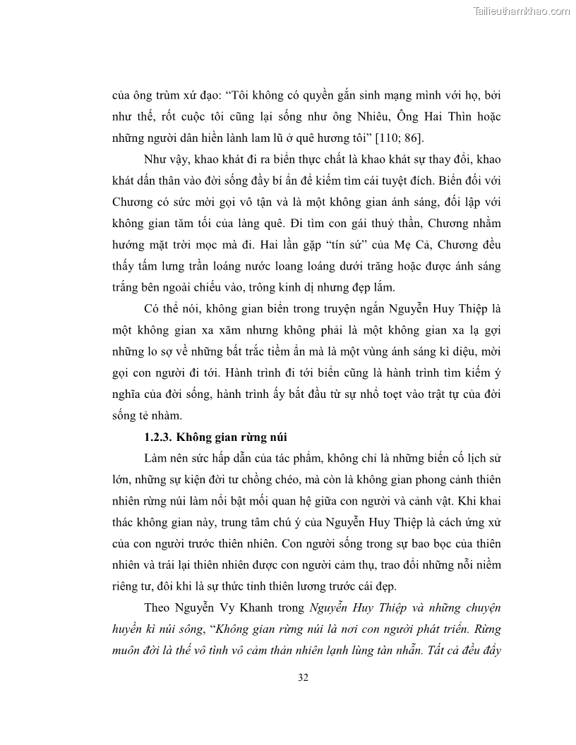 Luận văn thạc sĩ khoa học ngữ văn Không gian và thời gian nghệ thuật trong truyện ngắn Nguyễn Huy Thiệp - 4 Trang 37