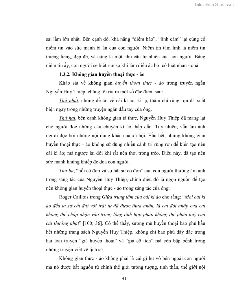 Luận văn thạc sĩ khoa học ngữ văn Không gian và thời gian nghệ thuật trong truyện ngắn Nguyễn Huy Thiệp - 4 Trang 46