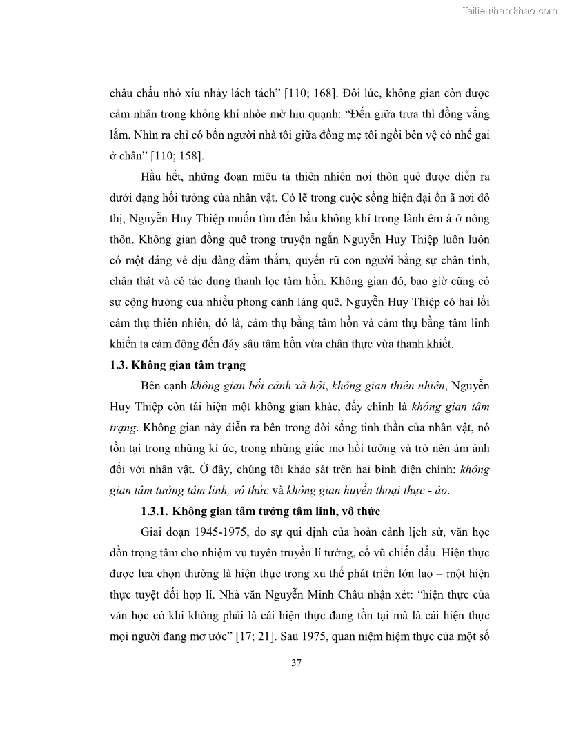 Luận văn thạc sĩ khoa học ngữ văn Không gian và thời gian nghệ thuật trong truyện ngắn Nguyễn Huy Thiệp - 4 Trang 42