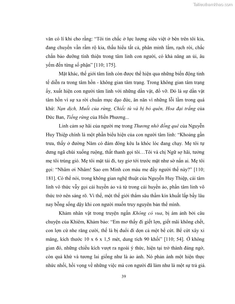 Luận văn thạc sĩ khoa học ngữ văn Không gian và thời gian nghệ thuật trong truyện ngắn Nguyễn Huy Thiệp - 4 Trang 44